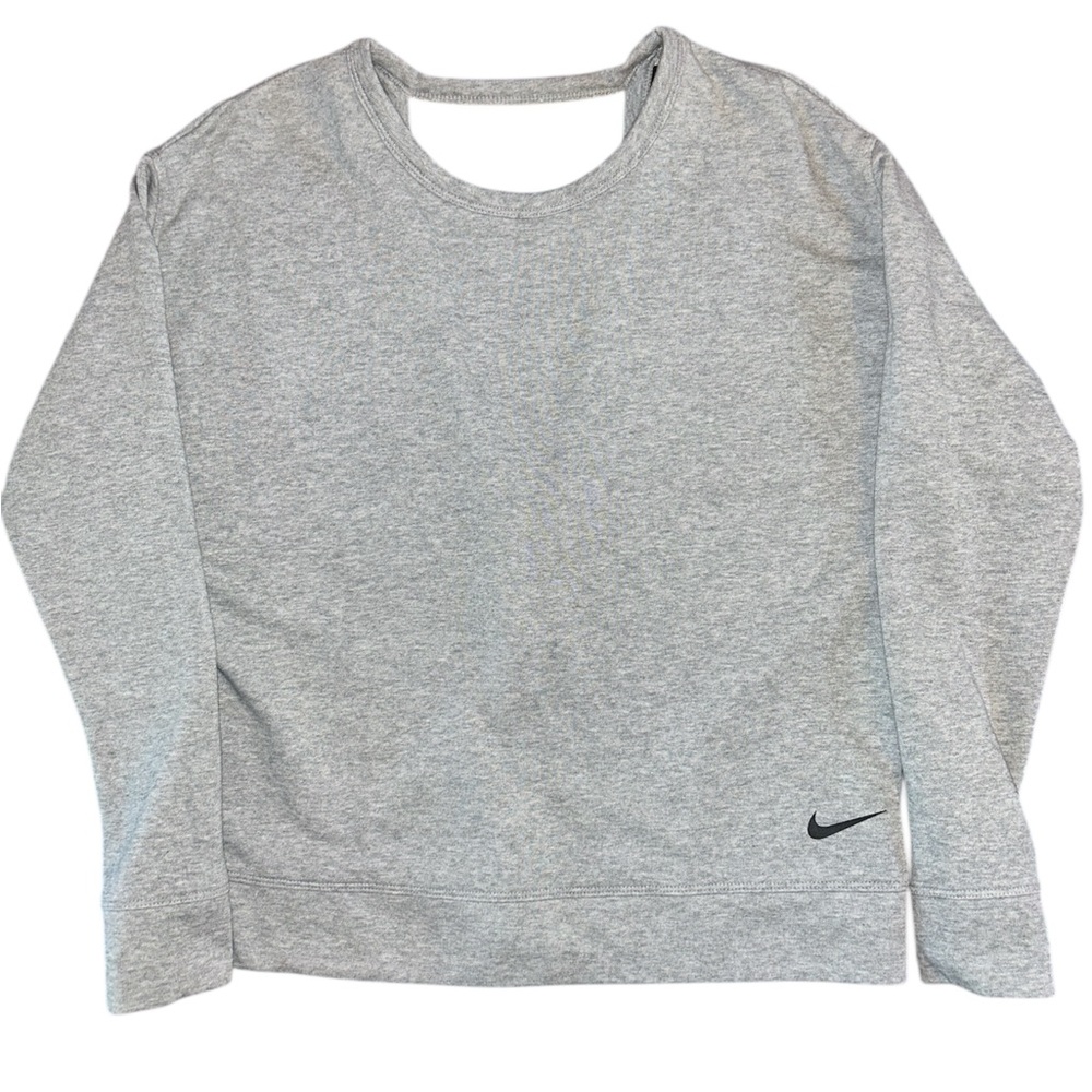 Nike DRI-Fit Gray Crew Neck Sweater Soft Knit Relaxed Fit - Picture 2 of 7